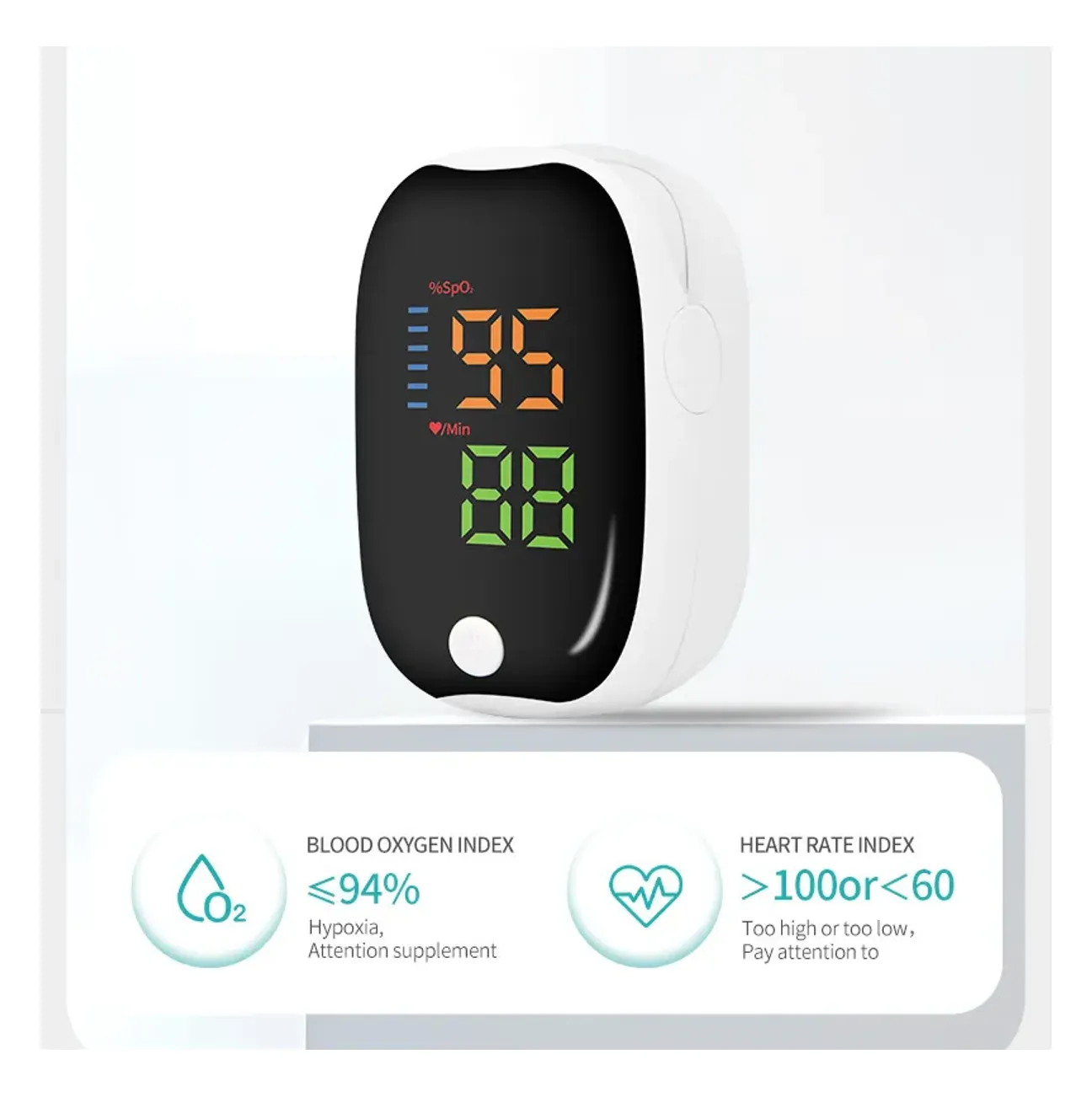 Fingertip pulse oximeter SpO2 monitor