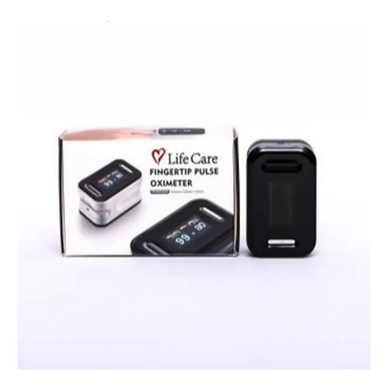 Life Care fingertip pulse oximeter with box