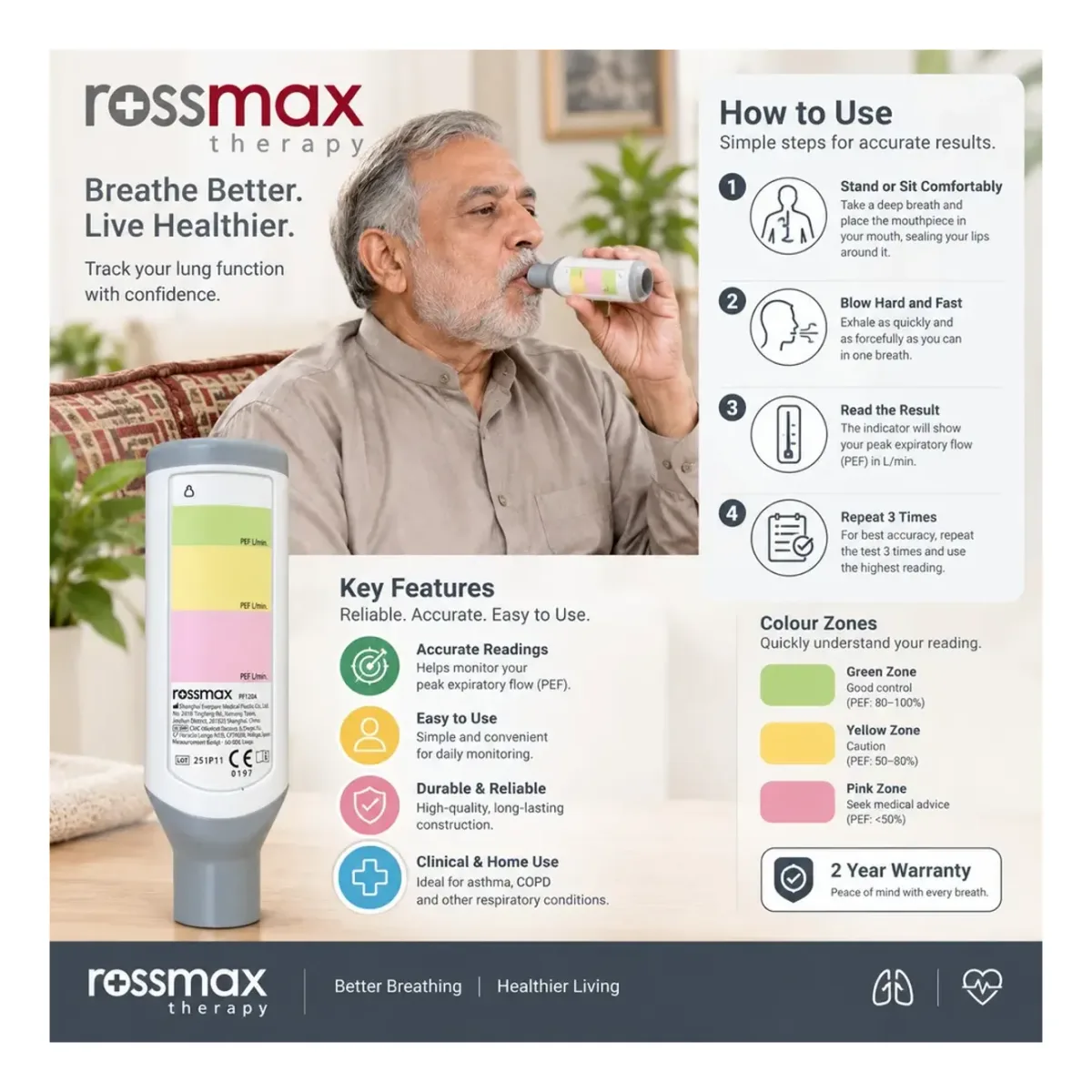 Rossmax PF120A peak flow meter – photo 4