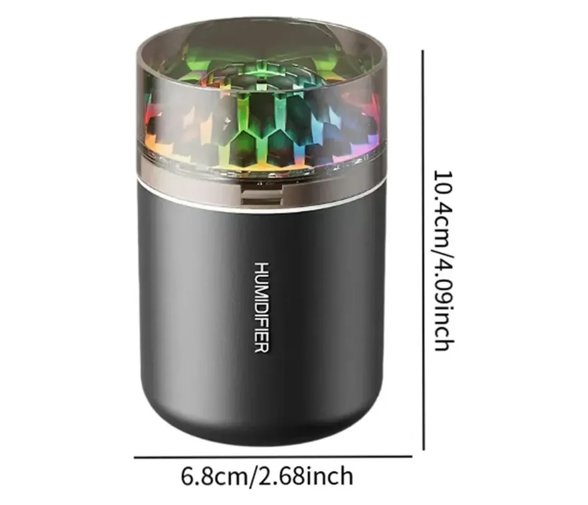 Mini volcano humidifier rainbow light