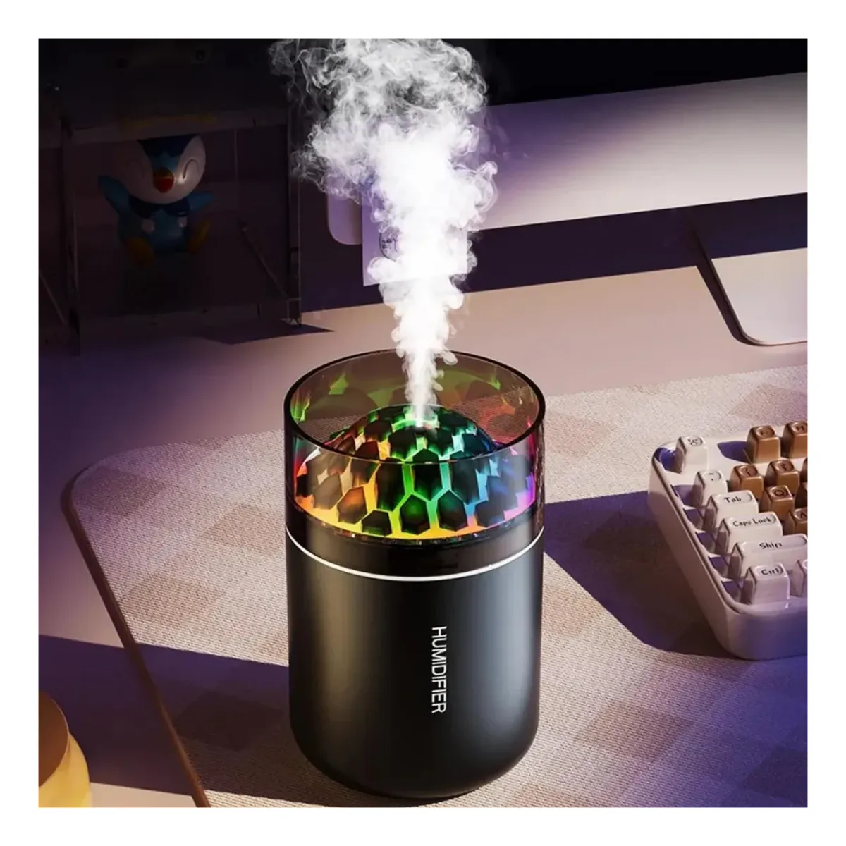 Mini volcano humidifier rainbow light – photo 2