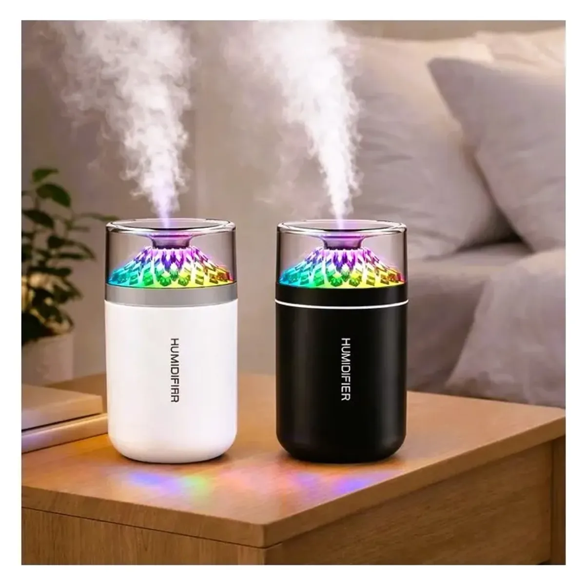 Mini volcano humidifier rainbow light – photo 4